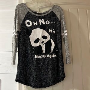 Gray panda tee
